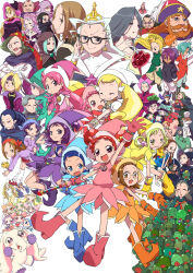  6+boys 6+girls :d ;d akatsuki_(ojamajo_doremi) alexander_t_oyajide arm_up artist_name asuka_momoko baba_(ojamajo_doremi) bandana beard black_hair blonde_hair blue_dress blue_eyes blue_footwear blue_gloves blue_hair boots bracelet brown_eyes brown_hair cape chef_hat clenched_hand closed_mouth commentary_request crown dela_(ojamajo_doremi) dodo_(ojamajo_doremi) double_bun dress earrings eating elephant everyone facial_hair fafa_(ojamajo_doremi) fairy fami_(ojamajo_doremi) filippo_s._ojijide_earl floating frog fujio_(ojamajo_doremi) fujiwara_hazuki glasses gloves gradient_background green_eyes green_hair grey_hair hair_bun hair_rings harukaze_doremi harukaze_poppu hat hat_ornament hehe_(ojamajo_doremi) high_heel_boots high_heels highres holding holding_wand hood jewelry joou-sama lala_(ojamajo_doremi) leaning_forward leon_(ojamajo_doremi) light_particles long_hair looking_at_viewer magical_girl majo_carla majo_cross majo_don majo_heart majo_leed majo_miller majo_parla majo_pi majo_pon majo_prima majo_ran majo_rhythm majo_rin majo_ririka majo_roxanne majo_sloane majo_sullivan majo_toron majo_tourbillon majo_vanilla majomonroe majorika makihatayama_hana medium_hair mimi_(ojamajo_doremi) mota_(ojamajo_doremi) motomota_(ojamajo_doremi) multiple_boys multiple_girls namabanana nini_(ojamajo_doremi) ojamajo_doremi one_eye_closed one_side_up open_mouth orange_dress orange_eyes orange_footwear orange_gloves orange_hair orihime_(ojamajo_doremi) ousama_(ojamajo_doremi) pao-chan peperuto_pollon picot_pollon pink_hair pointy_footwear purple_dress purple_footwear purple_gloves purple_hair red_dress red_eyes red_footwear red_gloves redhead rere_(ojamajo_doremi) rimless_eyewear roro_(ojamajo_doremi) round_eyewear sailor_collar sakura_mirai_(ojamajo_doremi) segawa_onpu senoo_aiko short_dress short_hair short_sleeves short_twintails siblings side-by-side signature sisters smile standing standing_on_one_leg star_(symbol) star_hat_ornament sweet_pollon tooru_(ojamajo_doremi) toto_(ojamajo_doremi) training_tap twins twintails very_long_hair violet_eyes waku_nozomi wand white_dress white_footwear white_gloves white_hair witch_hat yellow_dress yellow_footwear yellow_gloves 
