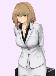  1girl azur_lane formal looking_at_viewer roon_(azur_lane) rpk-16_(girls_frontline)_(cosplay) short_hair 