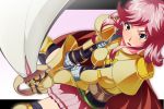  amayu armor armored_dress black_eyes gauntlets lord_knight pink_hair ragnarok_online skirt solo sword weapon 