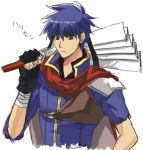  1boy blue_hair cape fan fire_emblem fire_emblem:_path_of_radiance fire_emblem:_souen_no_kiseki fire_emblem_9 fire_emblem_heroes fire_emblem_path_of_radiance fire_emblem_radiant_dawn gloves harisen headband ike ike_(fire_emblem) intelligent_systems lowres male male_focus nintendo paper_fan solo super_smash_bros. 