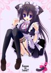  black_hair cat_ears kannon_ouji maid original panties purple_eyes tail thigh-highs thighhighs underwear violet_eyes 