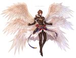  1boy absurdres armor brown_hair cjy4547 fingerless_gloves gloves granblue_fantasy highres hood hood_down male_focus multiple_wings outstretched_arms red_eyes sandalphon_(granblue_fantasy) seraph short_hair smile solo spread_arms wings 