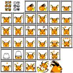  ! :3 :o ? ^_^ blush_stickers bucket bucket_on_head closed_eyes closed_eyes commentary creatures_(company) english_commentary game_freak gen_1_pokemon happy heart highres jumping looking_at_viewer looking_away lovux-the-great nintendo no_humans object_on_head official_style pixel_art pokemon pokemon_(game) pokemon_rgby raichu resized sad scared skull sleeping upscaled 