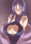 alternate_costume bangs bare_shoulders breasts cleavage cleavage_cutout closed_mouth dress fate/grand_order fate_(series) halterneck large_breasts long_hair looking_at_viewer minamoto_no_raikou_(fate/grand_order) parted_bangs purple_dress purple_hair smile very_long_hair violet_eyes yostxxx 
