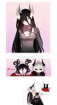  /\/\/\ 1girl 2boys 3koma :/ :d ? ^_^ ahoge arukiyuusei black_eyes black_hair blush breasts character_request cleavage cleavage_cutout closed_eyes closed_mouth comic demon_horns demon_wings eighth_note etihw flying_sweatdrops full-face_blush grey_sweater haiiro_teien hair_between_eyes heart highres horns kcalb large_breasts long_hair meme_attire multiple_boys musical_note nose_blush open-chest_sweater open_mouth profile ribbed_sweater sharp_teeth smile spoken_musical_note spoken_question_mark sweater teeth turtleneck turtleneck_sweater very_long_hair white_hair white_skin wings 