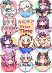  6+girls :d :o =_= ^_^ absurdres ahoge ainu_clothes anastasia_(fate/grand_order) artoria_pendragon_(all) bangs baseball_cap bikini_top black_bow black_legwear blonde_hair blue_eyes blue_hat blush bow brown_eyes brown_wings candy cape carnival_phantasm chibi circe_(fate/grand_order) closed_eyes closed_mouth commentary_request controller covered_mouth cup cute dragon_horns dress earrings elizabeth_bathory_(fate) elizabeth_bathory_(fate)_(all) emiya-san_chi_no_kyou_no_gohan ereshkigal_(fate/grand_order) eyebrows_visible_through_hair facial_mark fang fate/extra fate/grand_order fate/kaleid_liner_prisma_illya fate/stay_night fate_(series) feathered_wings food forehead_mark fur_collar game_controller hair_between_eyes hair_bow hair_over_one_eye hair_ribbon hair_through_headwear hair_tubes hairband hat head_wings headpiece heart high_ponytail highres holding holding_food horns huge_filesize ibaraki_douji_(fate/grand_order) ibaraki_douji_(swimsuit_lancer)_(fate) illyasviel_von_einzbern in_container in_cup infinity jako_(jakoo21) japanese_clothes jewelry katsushika_hokusai_(fate/grand_order) kimono lollipop long_hair looking_at_viewer minigirl multicolored_hair multiple_girls mysterious_heroine_xx_(foreigner) one_eye_closed oni oni_horns open_mouth parted_bangs parted_lips pink_bow pink_hair pink_hairband pointy_ears ponytail purple_dress purple_hair purple_kimono red_bow red_cape red_eyes red_ribbon ribbon scathach_(fate)_(all) scathach_skadi_(fate/grand_order) short_eyebrows shuten_douji_(fate/grand_order) shuten_douji_(halloween)_(fate) silver_hair sitonai skull sleeping sleeveless sleeveless_kimono smile snowflake_print sparkle star streaked_hair swirl_lollipop teacup thick_eyebrows thigh-highs tiara tohsaka_rin tomoe_gozen_(fate/grand_order) twintails two_side_up v-shaped_eyebrows violet_eyes white_bikini_top white_bow white_hair white_kimono wings 