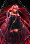  1girl absurdly_long_hair black_dress black_footwear black_sleeves boots breasts chains cleavage collar collarbone detached_sleeves dress fate/stay_night fate_(series) highres holding holding_weapon long_hair long_sleeves looking_at_viewer mask medium_breasts purple_hair red_eyes rider shiny shiny_hair short_dress sketch sleeveless sleeveless_dress smile solo standing strapless strapless_dress thigh-highs thigh_boots tube_dress umigogogo very_long_hair weapon zettai_ryouiki 