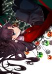  black_hair black_legwear black_skirt blue_eyes blush christmas christmas_lights christmas_ornaments christmas_tree earrings fate/stay_night fate_(series) hair_ribbon jewelry long_hair long_legs pleated_skirt red_sweater ribbon skirt sweater thigh-highs tohsaka_rin turtleneck two_side_up yaoshi_jun 