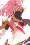  1girl back breasts large_breasts long_hair nintendo pose pyra_(xenoblade) redhead simple_background skeptycally sketch white_background xenoblade_(series) xenoblade_2 