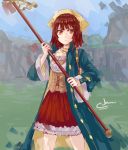  1girl atelier atelier_(series) atelier_sophie brown_eyes brown_hair cerulean_canvas closed_mouth coat looking_at_viewer open_coat sophie_neuenmuller 