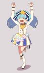  :d arms_up blue_hair closed_eyes full_body hair_ornament hoshikawa_lily idol nakkasu open_mouth simple_background smile solo star star_hair_ornament twintails zombie_land_saga 