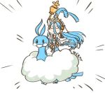  1girl 1other altaria aqua_(fire_emblem_if) aqua_hair artist_name bird blush_stickers closed_eyes closed_mouth creatures_(company) dress feathers fire_emblem fire_emblem_heroes fire_emblem_if game_freak gen_3_pokemon intelligent_systems long_hair lowres nintendo pokemon pokemon_(creature) pokemon_oras pokemon_rse riding simple_background sksk7r smile veil white_background 