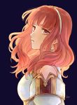  1girl akke armor celica_(fire_emblem) dress fire_emblem fire_emblem_echoes:_mou_hitori_no_eiyuuou jewelry long_hair looking_at_viewer nintendo red_eyes redhead simple_background solo tiara 