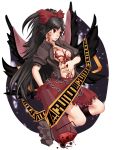  arm_cannon black_hair caution_tape chain kurone long_hair open_clothes open_shirt red_eyes reiuji_utsuho ribbon shirt touhou weapon wings 