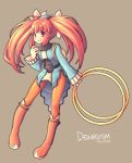  kimarin mint mint_(dewprism) orange_hair pantyhose simple_background twintails 