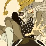  eruka_frog hat long_hair orie pantyhose polka_dot soul_eater white_hair witch witch_hat wizard_hat 