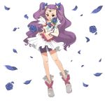  bike_shorts blue_rose flower maro_nie milky_rose mimino_kurumi precure purple_hair rose shorts_under_skirt solo twintails two_side_up yes!_precure_5 yes!_precure_5_gogo! 