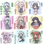  chibi everyone fujiwara_no_mokou houraisan_kaguya inaba_tewi izayoi_sakuya kamishirasawa_keine koakuma multiple_girls patchouli_knowledge reisen_udongein_inaba touhou translated yagokoro_eirin 