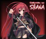  jewelry long_hair necklace red_eyes red_hair redhead school_uniform shakugan_no_shana shana sword thigh-highs thighhighs weapon 