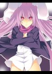  animal_ears bad_id bunny_ears long_hair purple_hair rabbit_ears reisen_udongein_inaba stare touhou 