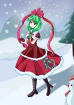  1girl absurdres boots character_request green_eyes green_hair highres long_hair touhou user_kxye4524 
