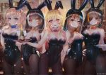  5girls animal_ears anti-rain_(girls_frontline) bangs bare_shoulders black_leotard blonde_hair blue_eyes blush bow bowtie braid breasts brown_eyes brown_hair bunnysuit cleavage closed_mouth confetti covered_navel detached_collar eyebrows_visible_through_hair eyepatch fake_animal_ears girls_frontline gloves green_hair hair_between_eyes hair_ornament hanato_(seonoaiko) hand_on_hip hand_up heterochromia holding holding_tray indoors large_breasts leotard light_particles long_hair looking_at_viewer m16a1_(girls_frontline) m4_sopmod_ii_(girls_frontline) m4a1_(girls_frontline) mole mole_under_eye multicolored_hair multiple_girls open_mouth orange_eyes pantyhose pink_hair rabbit_ears red_eyes redhead ro635_(girls_frontline) scar scar_across_eye side_ponytail sidelocks smile st_ar-15_(girls_frontline) streaked_hair tail tray twintails twitter_username white_hair wrist_cuffs yellow_eyes 
