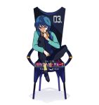  1boy chair ebira gundam kamille_bidan male_focus short_hair zeta_gundam 