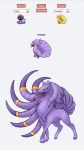  arbok character_name creature creatures_(company) darksilvania english_text fangs forked_tongue fusion game_freak gen_1_pokemon multiple_tails ninetales nintendo no_humans pokemon pokemon_(creature) purple simple_background standing tail tongue white_background 