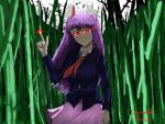  absurdres animal_ears bamboo bamboo_forest forest full_moon highres long_hair moon nature purple_hair rabbit_ears red_eyes reisen_udongein_inaba self_upload skirt touhou 