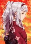  1girl asaba0327 closed_eyes hairband idolmaster japanese_clothes kimono shijou_takane 