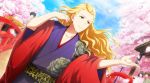  blonde_hair blue_eyes hanamura_shoma idolmaster idolmaster_side-m idolmaster_side-m_live_on_stage kimono long_hair spring 