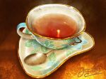  black_tea commentary_request cup drink fusui glint no_humans original saucer signature spoon still_life tea teacup 