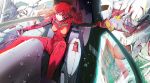  1girl absurdres blood blue_eyes bodysuit breasts hair_ornament highres light_brown_hair mass_production_eva neon_genesis_evangelion plugsuit redhead shinji85 sitting small_breasts souryuu_asuka_langley 