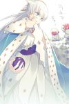  1girl anastasia_(fate/grand_order) anger_vein blue_eyes cape cis05 dirty_face dress earrings fate/grand_order fate_(series) hairband jewelry long_dress monkey mudball silver_hair wiping_face 