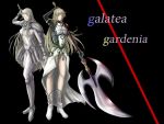  .hack//games armor azu_(warehouse86) bad_id blonde_hair claymore claymore_(sword) crossover galatea gardenia huge_weapon long_hair polearm sword weapon 