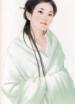  black_hair chen_shu_fen chinese_clothes hair_ornament highres japanese_clothes kimono long_hair long_sleeves realistic 
