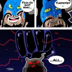 incoming_attack incoming_punch kaidou_(one_piece) monkey_d._luffy monkey_d_luffy multiple_boys one_piece toadgashi