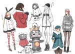  &gt;_&lt; 6+girls :3 ;q =_= adapted_costume akagi_(kantai_collection) akashi_(kantai_collection) alternate_costume alternate_headwear atago_(kantai_collection) beret blonde_hair blush blush_stickers boots brown_hair casual character_request chibi_inset coat directional_arrow dress earmuffs fur_trim gloves grey_hair hands_in_pockets haruna_(kantai_collection) hat heart high_heel_boots high_heels hooded horn kantai_collection long_hair looking_at_viewer mittens multiple_girls northern_ocean_hime nose_blush one_eye_closed open_mouth pantyhose rensouhou-chan ribbed_dress seaport_hime shimakaze_(kantai_collection) shinkaisei-kan smoke snot spoken_heart striped striped_legwear teapot thigh-highs tongue tongue_out translated trembling tsukino_wagamo very_long_hair white_hair white_skin wrench zettai_ryouiki 