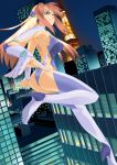  ass birdy_cephon_altirra birdy_the_mighty birdy_the_mighty_decode blue_eyes breasts city high_heels highres large_breasts legs long_hair long_legs multicolored_hair shoes tetsuwan_birdy tetsuwan_birdy_decode thigh-highs thighhighs thighs two-tone_hair zouzou 