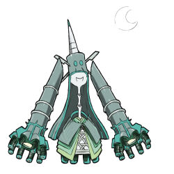  blacknirrow celesteela chibi crescent_moon full_body moon no_humans pokemon pokemon_(creature) rayman_limbs simple_background solo white_background 