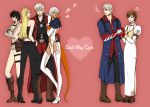 blonde_hair blue_eyes boots brown_hair capcom crossed_arms dante dark_skin devil_bringer devil_may_cry devil_may_cry_4 dual_persona gloria hand_on_hip heart jealous kyrie lady nero_(devil_may_cry) silver_hair sunglasses thigh_strap thighhighs trish umekichi_(pixiv139502) umekick white_hair 
