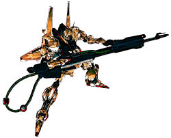  aeug cable commentary_request energy_gun exposed_internal_machinery glint gun gundam highres hyaku_shiki machinery mecha mecha_focus mobile_suit ningen_plamo no_humans original radio_antenna realistic redesign robot roundel science_fiction weapon white_background zeta_gundam 