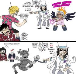 1girl arrest hattori_(one_piece) long_hair monkey_d._luffy monkey_d_luffy multiple_boys one_piece petrification rob_lucci roronoaworo s-snake sanji_(one_piece) short_hair