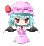  bad_id blush chibi hat lowres remilia_scarlet ribbon ribbons short_hair subachi touhou wings 