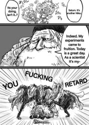 1girl 3koma bald comic ethanbaron_v._nusjuro jaygarcia_saturn jewelry_bonney marcus_mars medium_hair monkey_d._luffy monkey_d_luffy multiple_boys old_man one_piece profanity shepherd_ju_peter short_hair topman_warcury