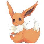  black_eyes blush commentary_request creatures_(company) eevee from_behind game_freak gen_1_pokemon hideko_(l33l3b) highres looking_at_viewer looking_back nintendo parted_lips pokemon pokemon_(creature) simple_background white_background 