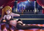  1girl bed blonde_hair boots lieselotte_sherlock mrnn thigh-highs thigh_boots trinity_seven twintails violet_eyes 