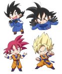  &gt;:| 1boy :d against_glass annoyed bidarian black_eyes black_gloves black_hair blonde_hair blue_coat boots chibi clenched_hands coat dougi dragon_ball dragon_ball_super dragon_ball_super_broly dragonball_z excited fighting_stance fingernails frown full_body gloves green_eyes happy looking_away male_focus open_mouth outstretched_arm red_eyes redhead short_hair simple_background smile son_gokuu sparkling_eyes spiky_hair super_saiyan super_saiyan_god upper_body white_background winter_clothes wristband 