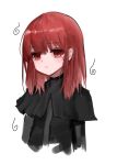  1girl bangs black_dress closed_mouth commentary_request cropped_torso dokomon dress eyebrows_visible_through_hair highres korean_commentary long_hair looking_away original red_eyes redhead solo upper_body 