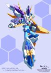  1boy absurdres android arm_cannon armor capcom commentary english_commentary gloves green_eyes helmet highres innovator123 male_focus robot rockman rockman_x rockmanx solo solo_focus weapon x_(rockman) 